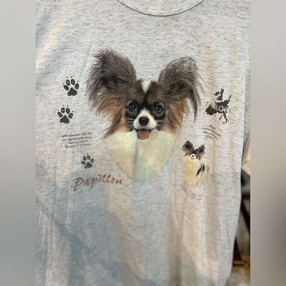 Large papillon dog shirt - Picture 3 of 4